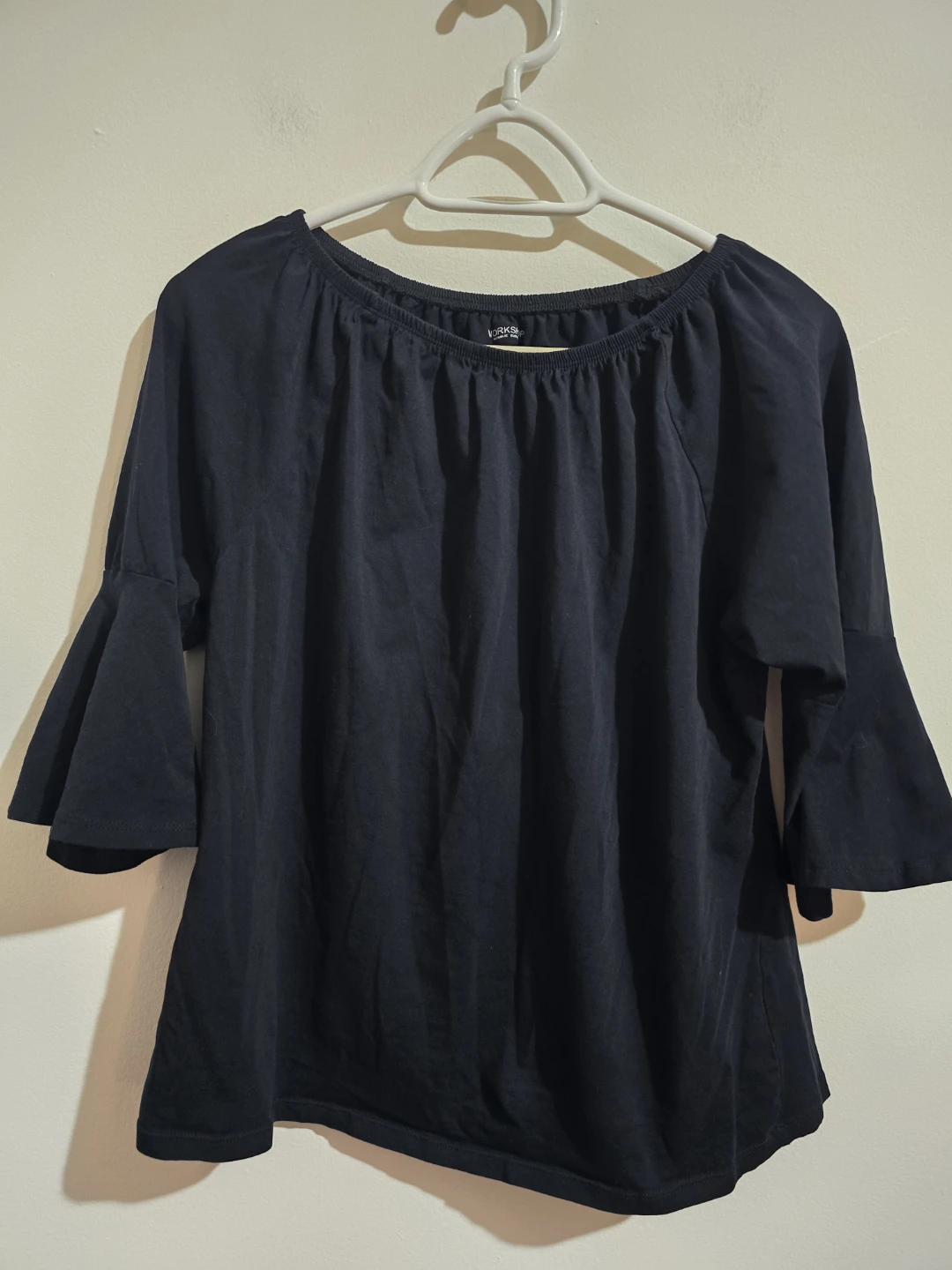 WORKSHOP REPUBLIC CLOTHING Black Bell Sleeve Top Size L - photo 5