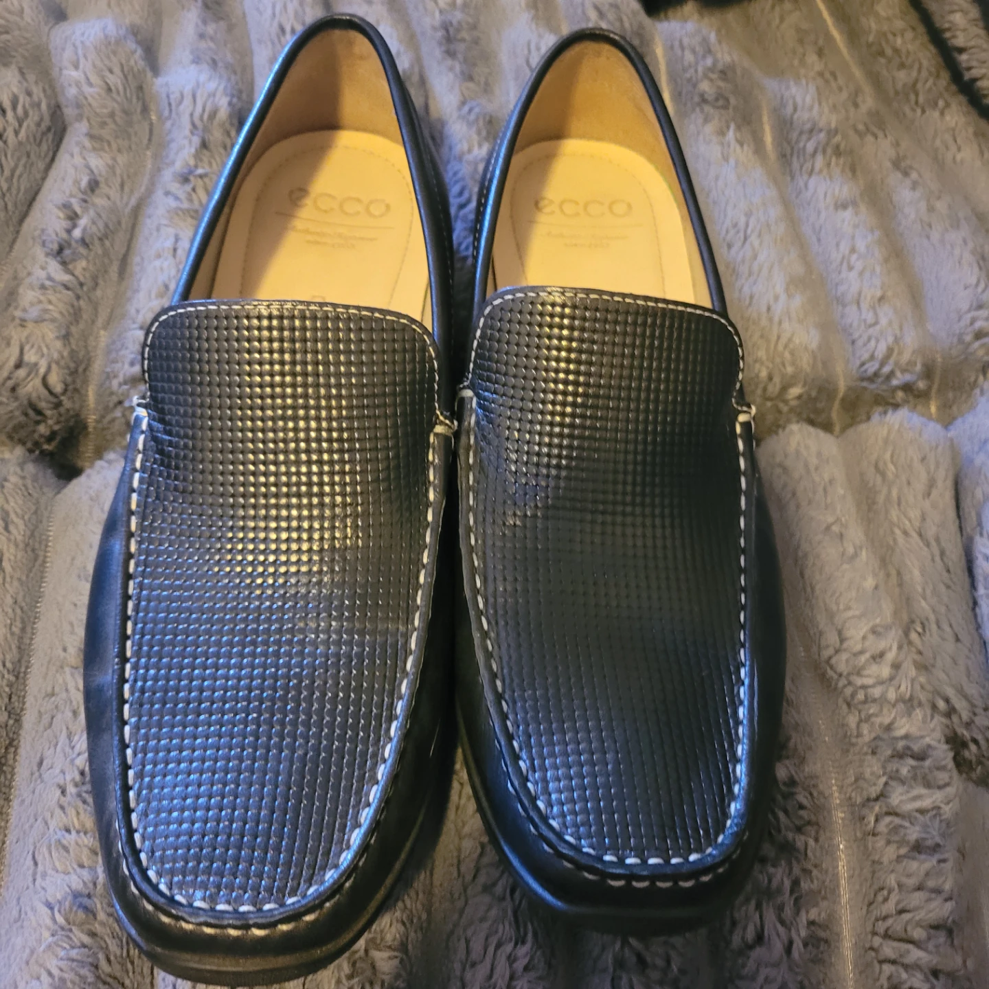 ECCO Men's Black Leather Loafers Size 44
