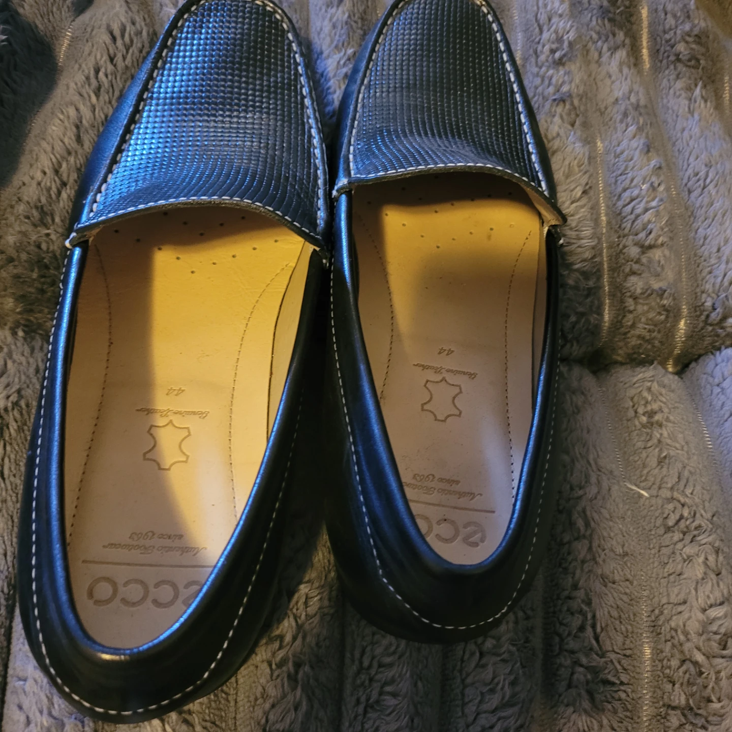 ECCO Men's Black Leather Loafers Size 44 - photo 2