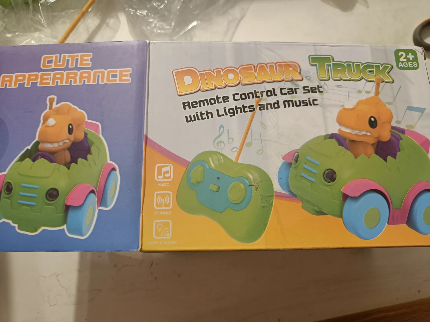 Dinosaur Truck Remote Control Car Set with Lights and Music