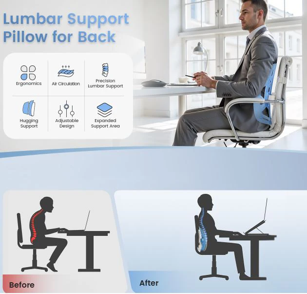 Ergonomic Lumbar Back Support Pillow - NEW🏆 - photo 5