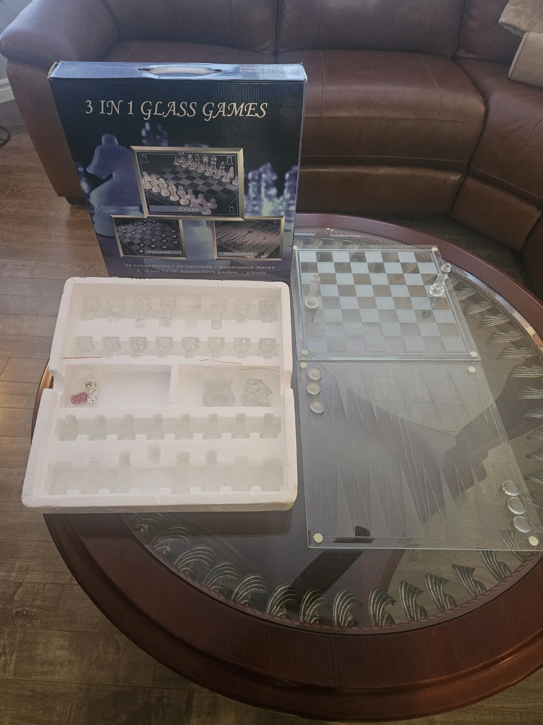 3 in 1 Glass Games - Chess, Checkers, Backgammon - photo 5