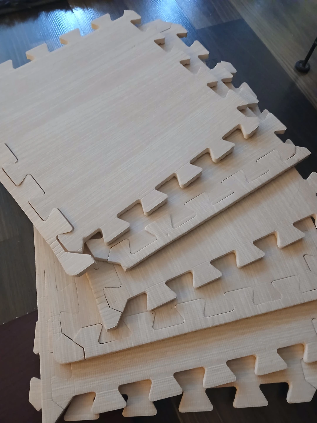Interlocking Foam Floor Mats - Light Wood Grain