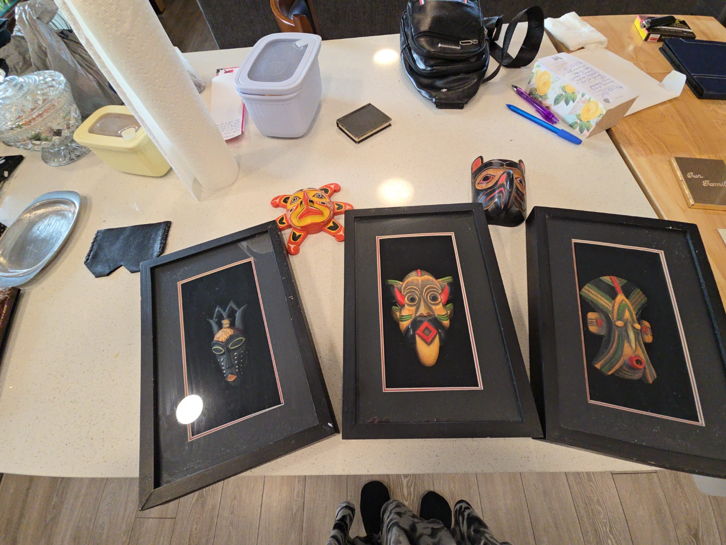 Framed Tribal Masks Wall Art - Set of 3