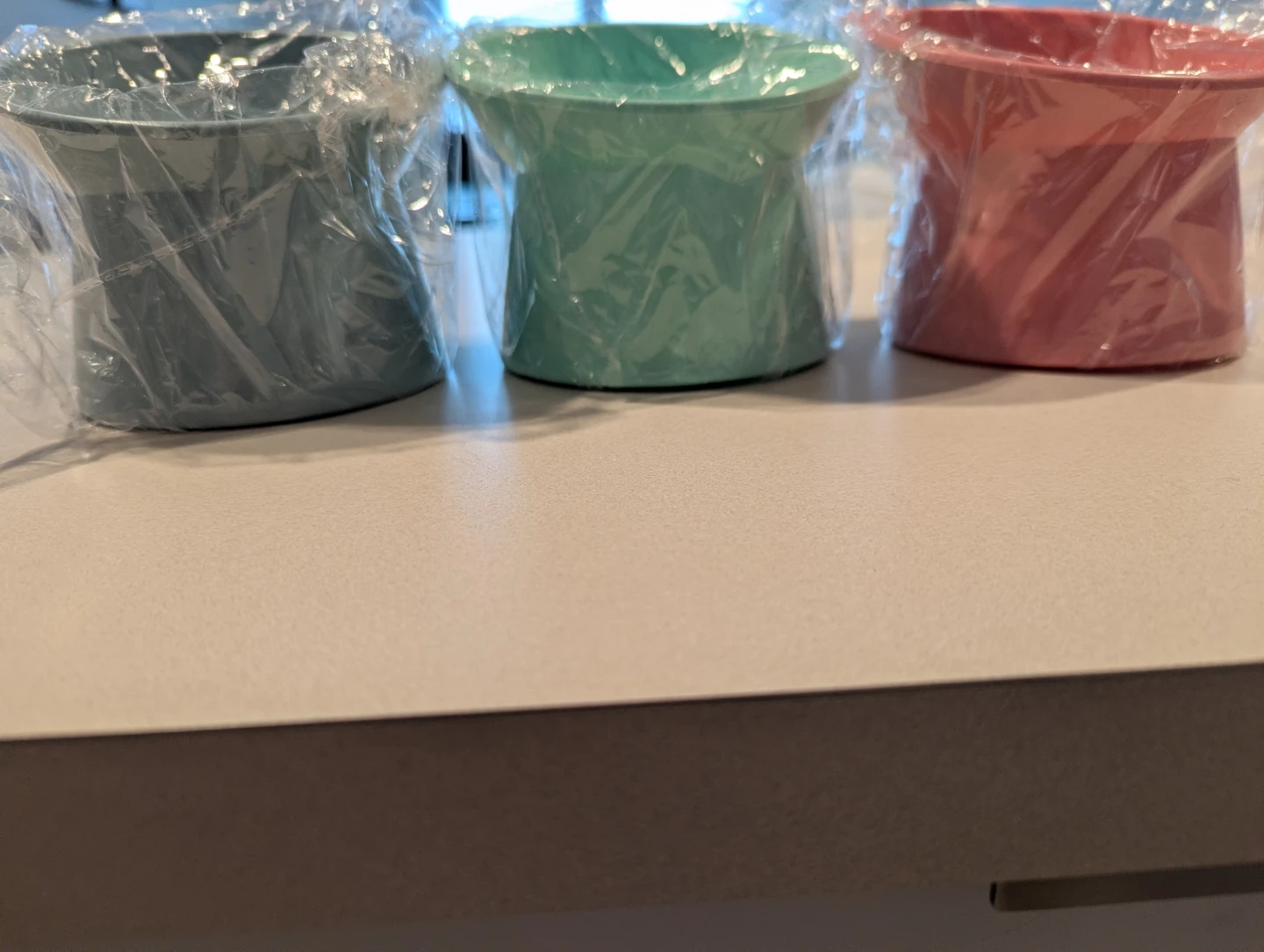 Set of 3 Cat Ear Pet Bowls (Pink, Teal, Blue) - photo 2