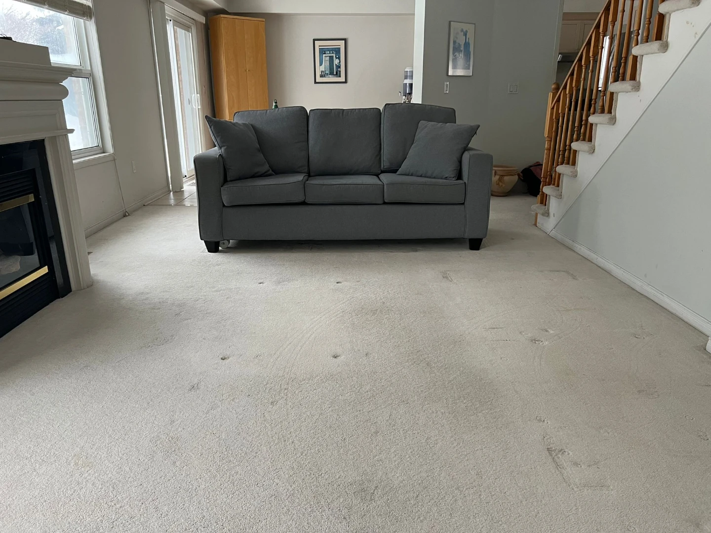 Dark Grey Sofa with Pillows