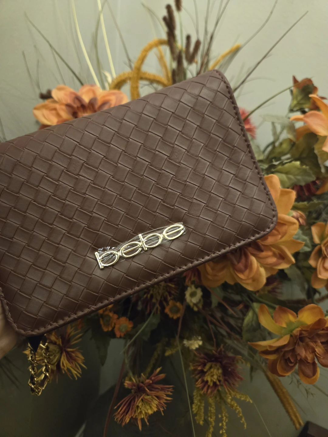 Bebe Brown Woven Chain Strap Shoulder Bag 🏆 - photo 2