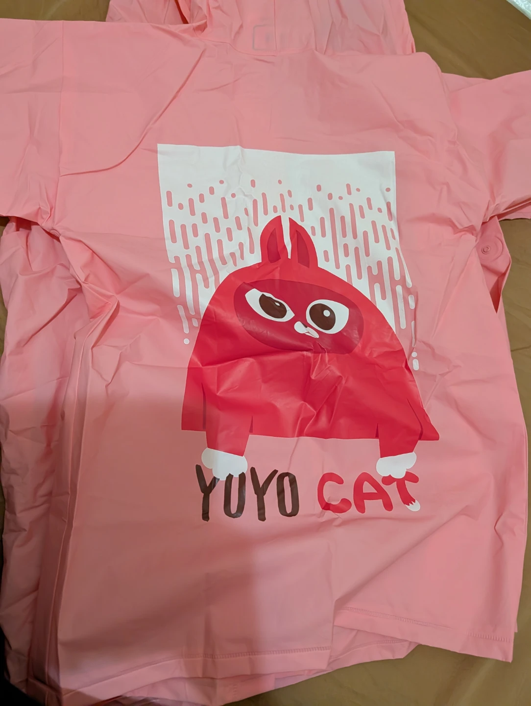 Pink YOYO CAT Kids Raincoat - Size 6-8🏆