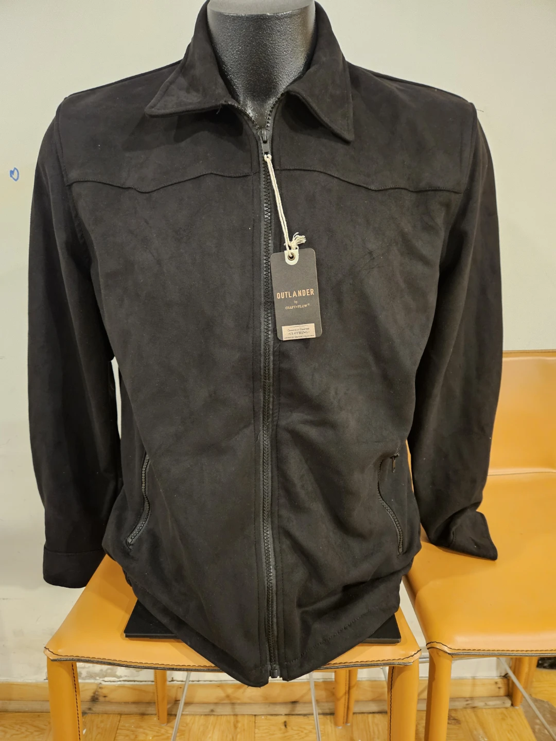 Outlander by Craft+Flow Black Suede-Like Jacket - Size Medium - photo 2