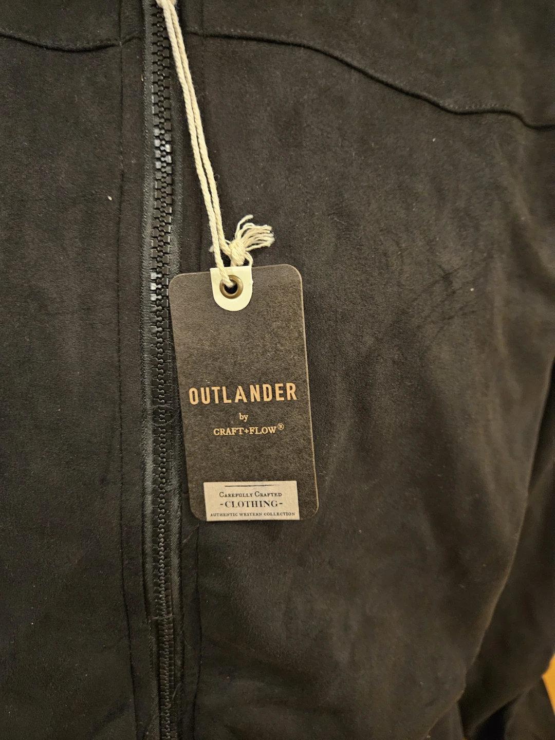 Outlander by Craft+Flow Black Suede-Like Jacket - Size Medium - photo 3