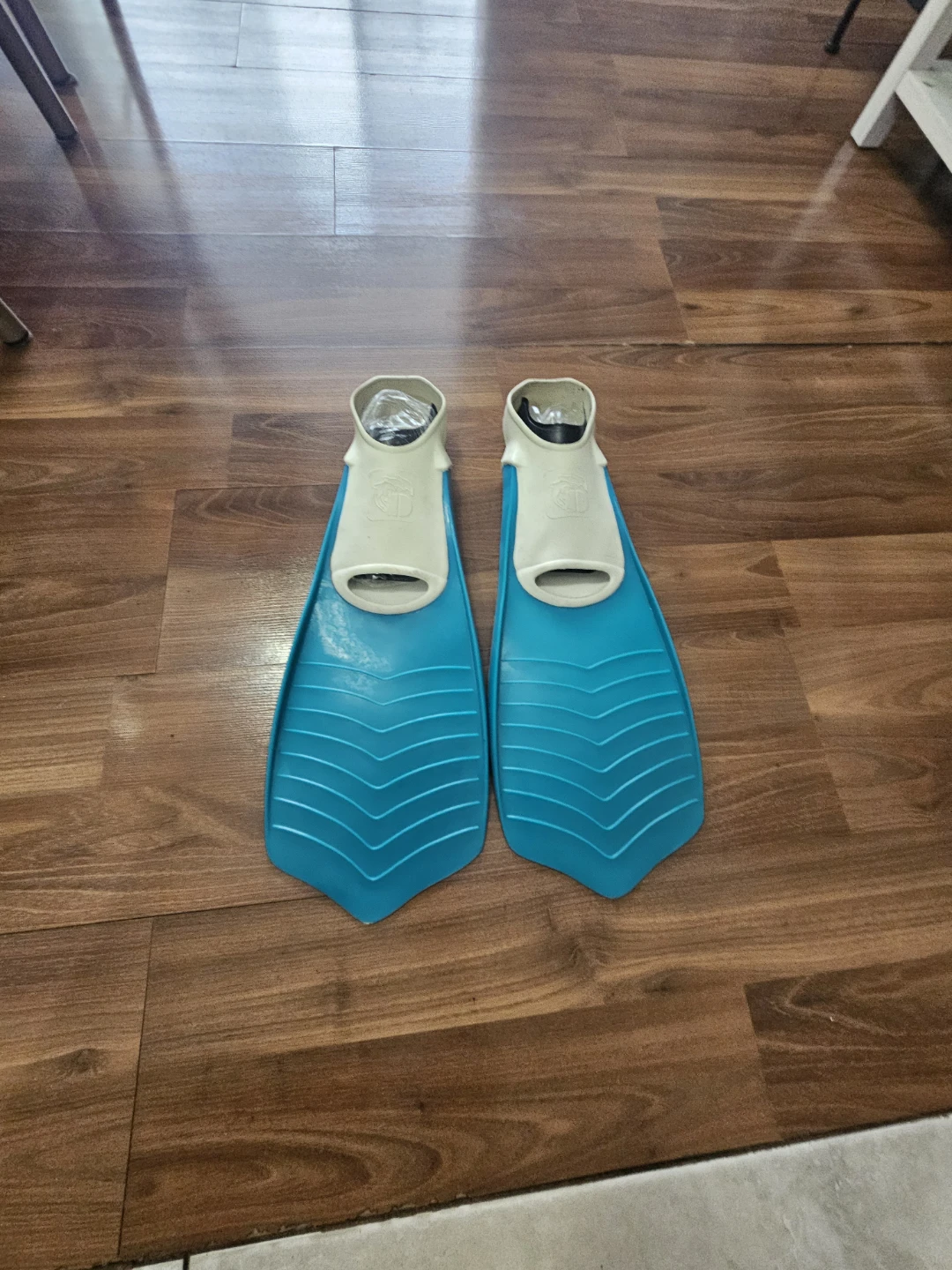 Blue Swim Fins - Size Medium (8-10)