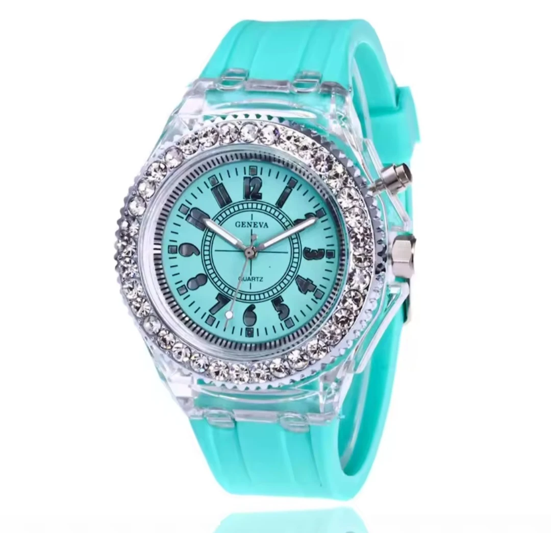 Geneva Women's Quartz Watch - Teal with Rhinestones