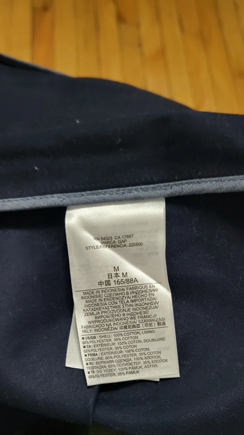 GAP Men's Navy Cotton Blend Jacket - Size M - photo 3