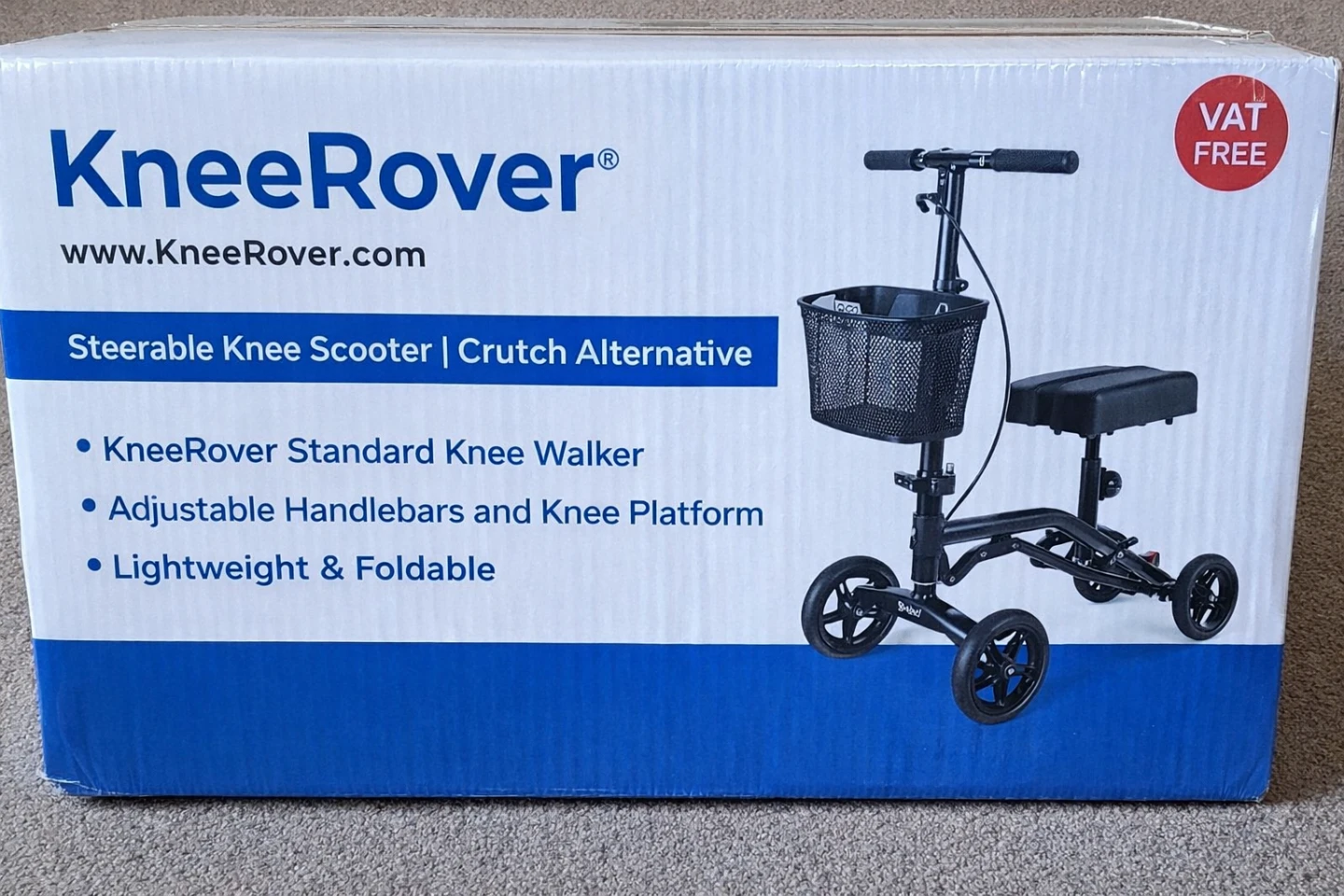 KneeRover Steerable Knee Scooter Walker Crutch Alternative
