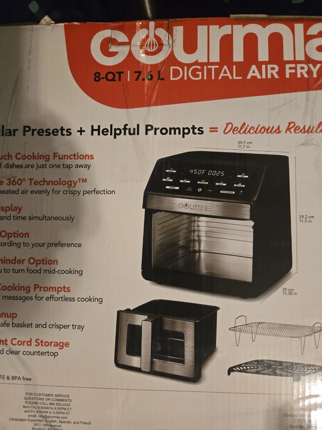 Gourmia 8-Quart Digital Air Fryer - photo 3