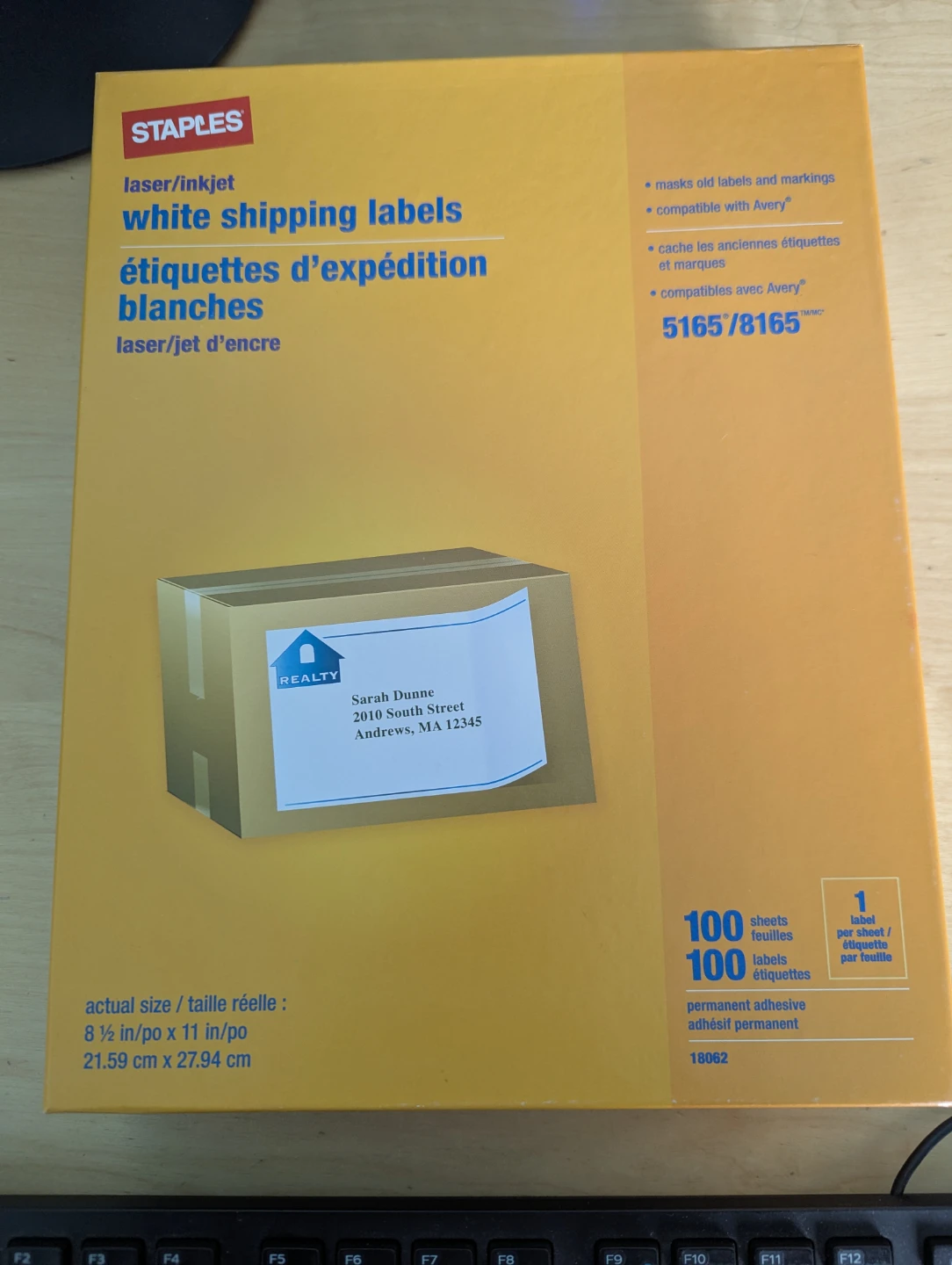 Staples White Shipping Labels Laser/Inkjet