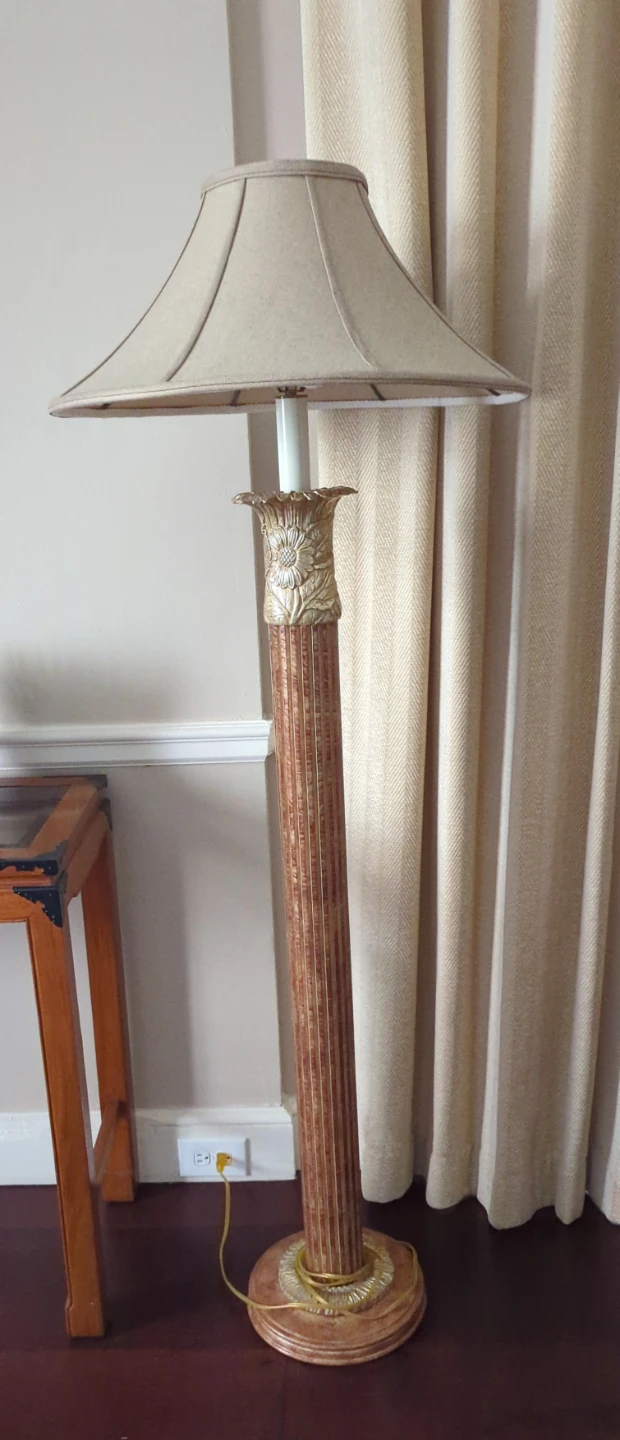 Column Floor Lamp with Decorative Top. 2 available