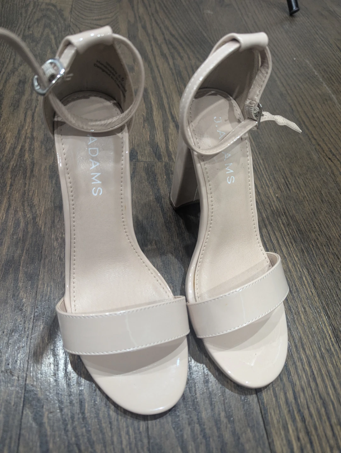J.Adams Nude Patent Block Heel Sandals - photo 3
