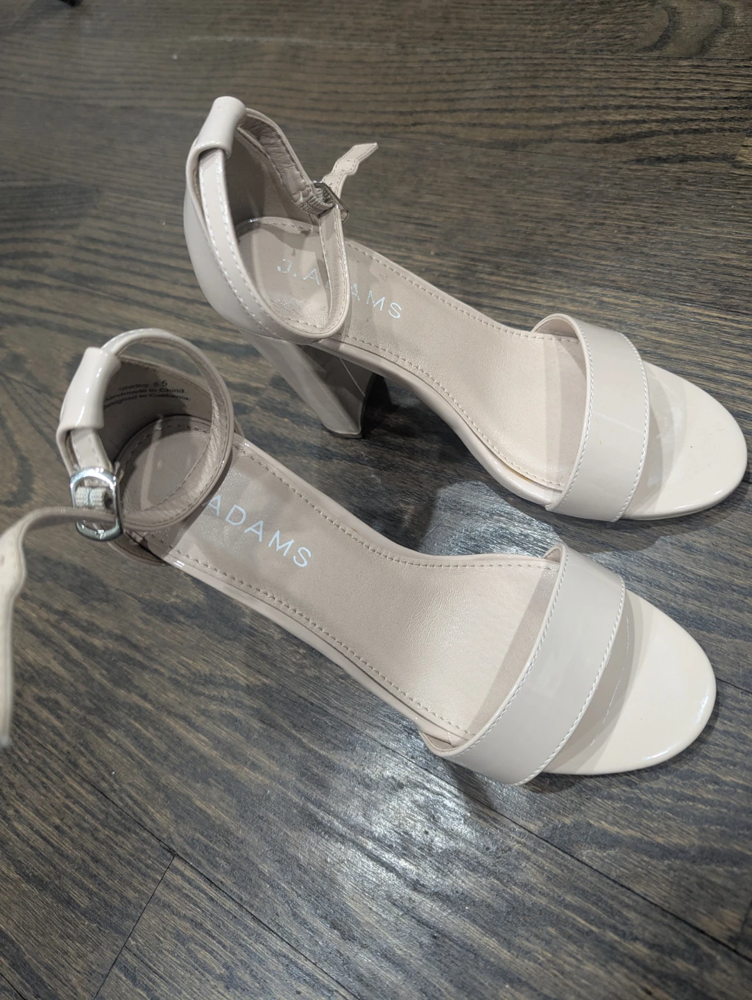J.Adams Nude Patent Block Heel Sandals - photo 5