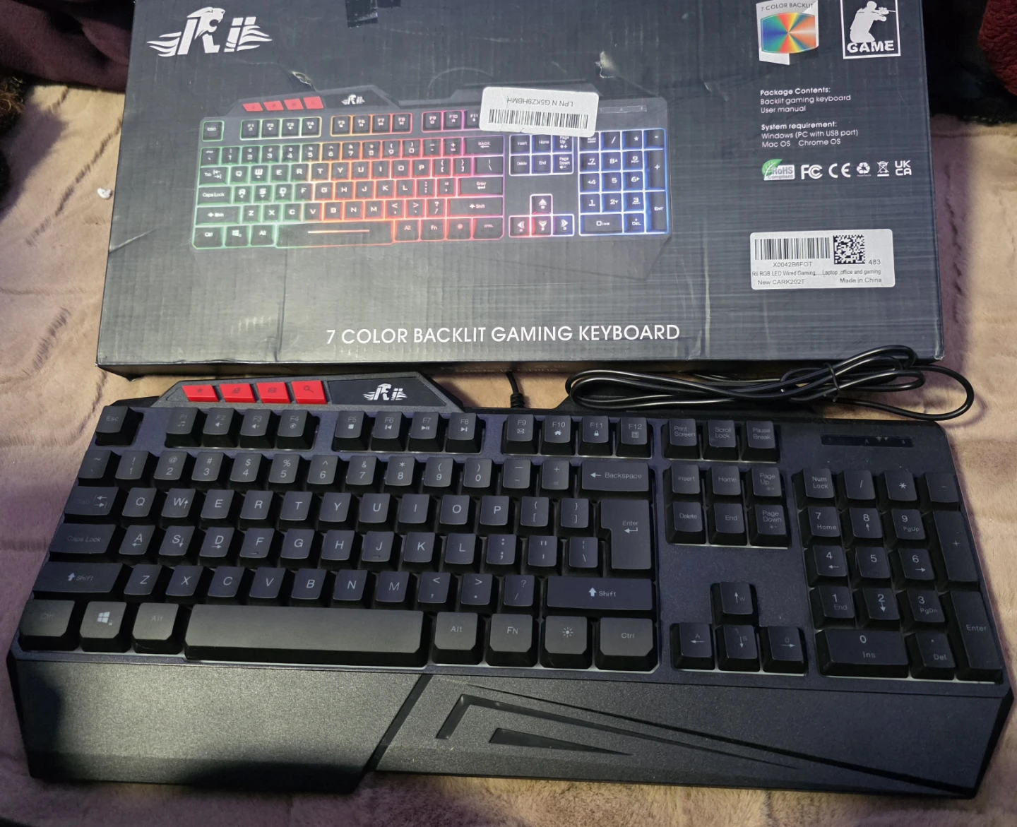 Rii 7 Color Backlit Gaming Keyboard - photo 2