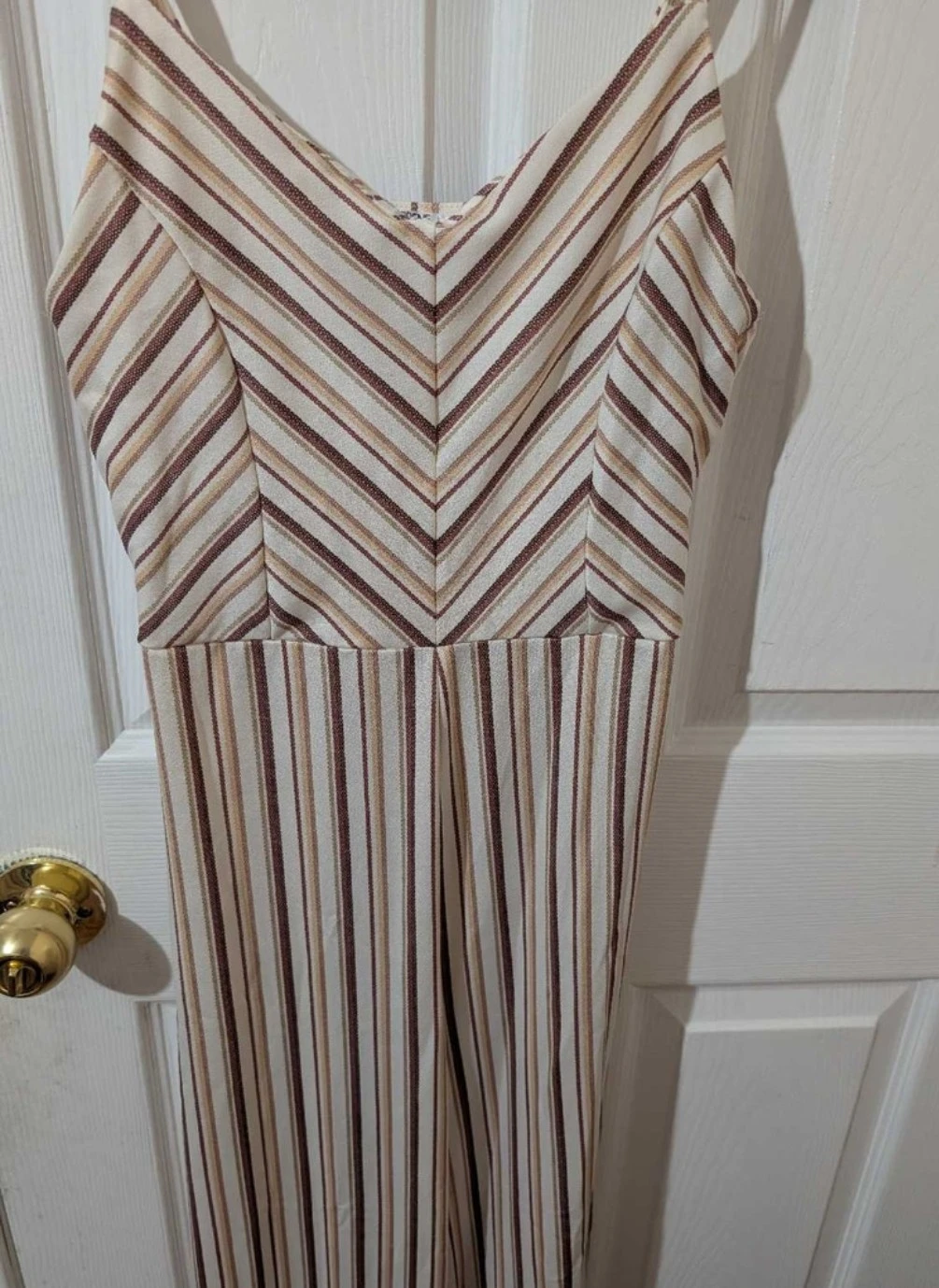 Striped V-Neck Jumpsuit - photo 3