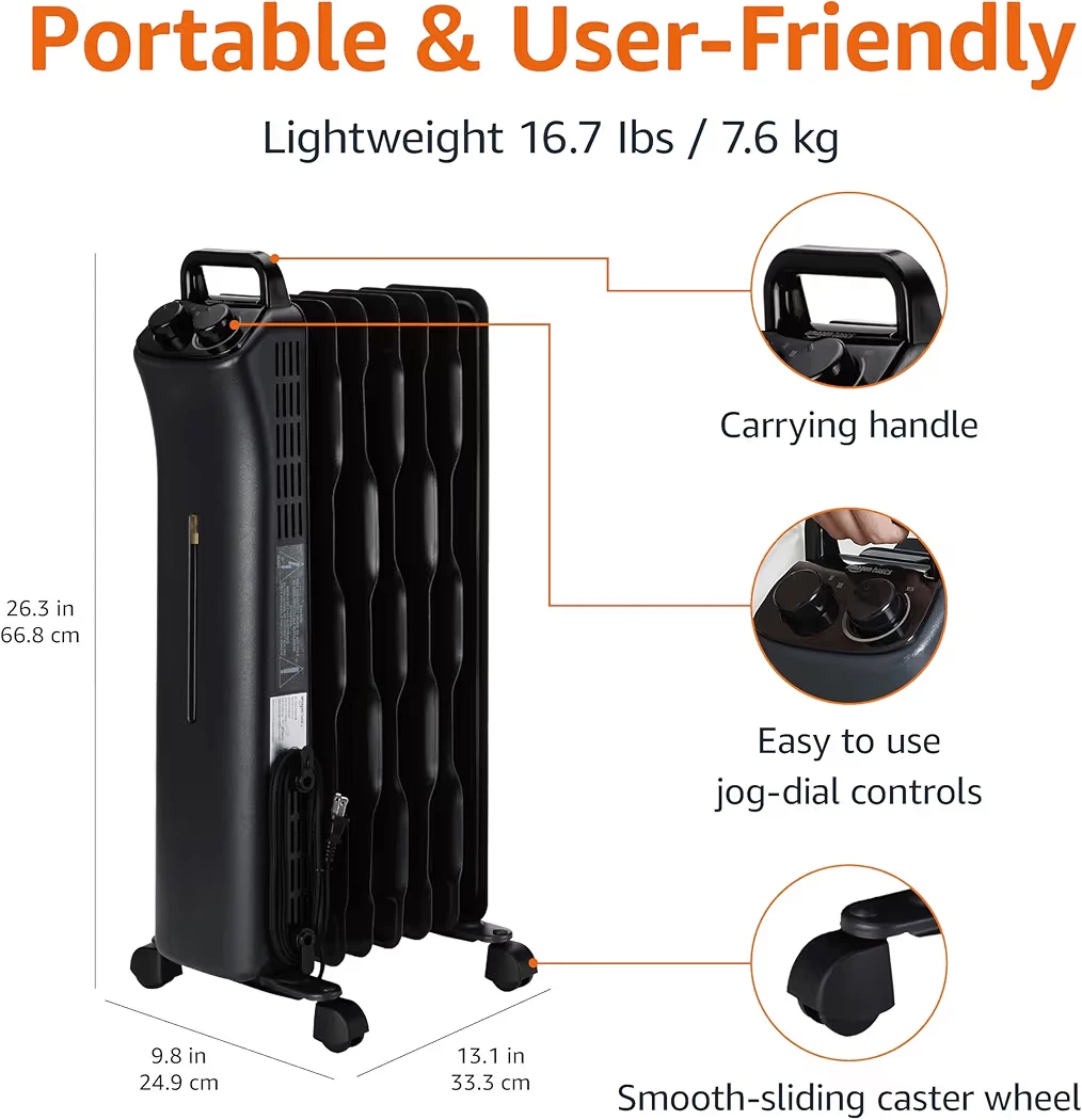 Amazon Basics Oil-Filled Radiator Heater - photo 5