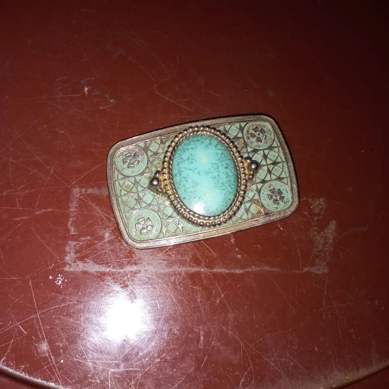 Vintage Turquoise Oval Belt Buckle