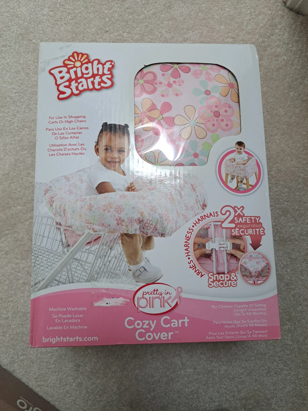 Bright Starts "Pretty in Pink" Cozy Cart Cover