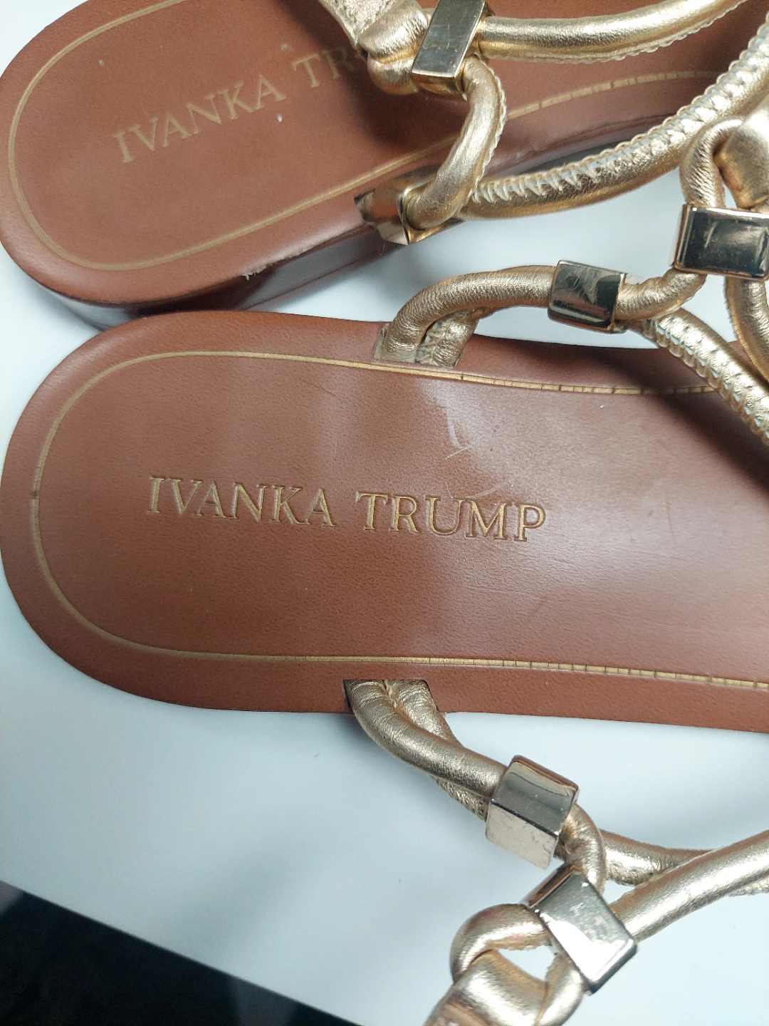 Ivanka Trump Gold Strappy Sandals - photo 2