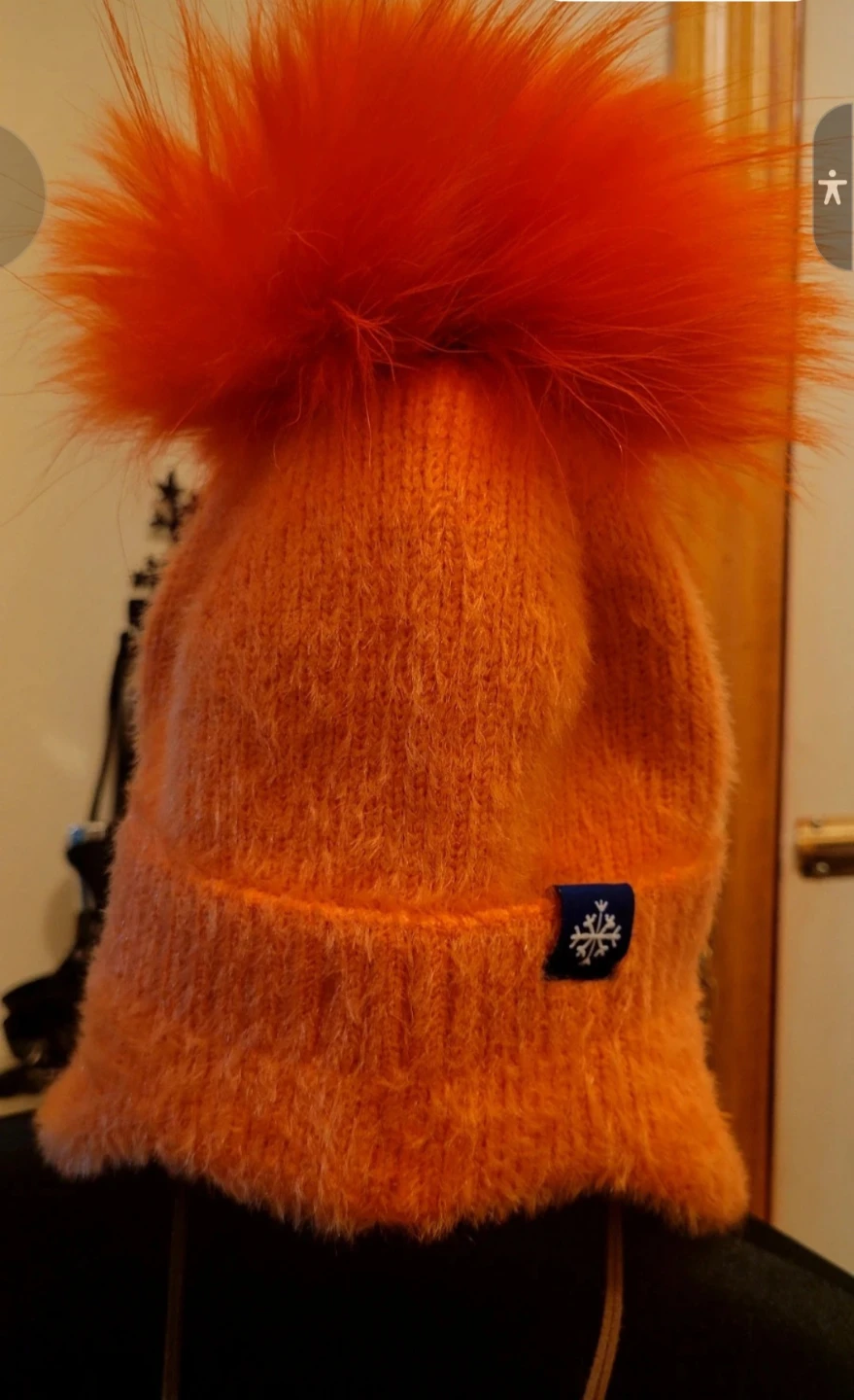 Cllikko Orange Beanie with Pom Pom
