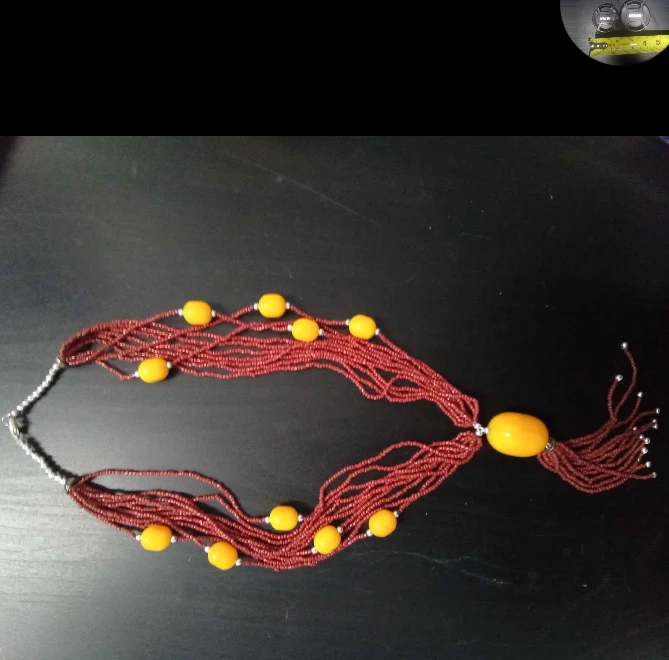 Layered Beaded Necklace with Yellow Accent Beads