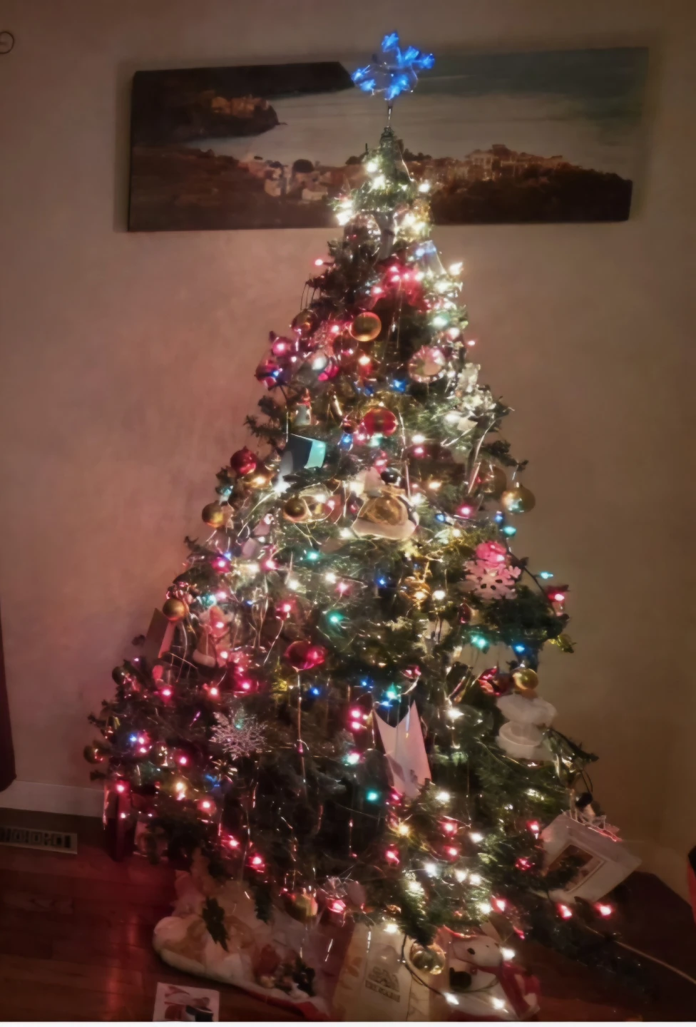 Decorated Christmas Tree with Lights