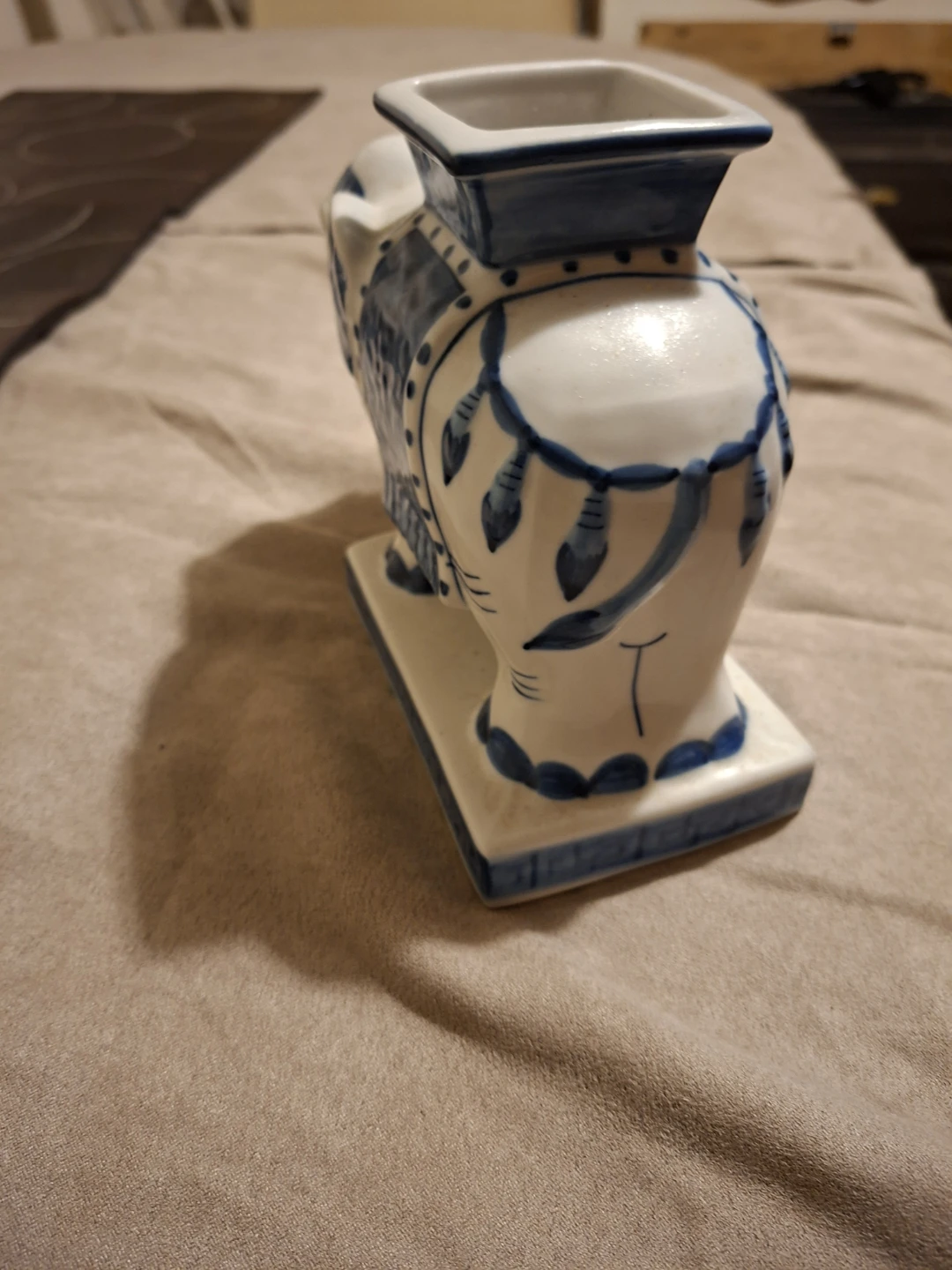 Blue and White Ceramic Elephant Candle Holder🏆 - photo 4