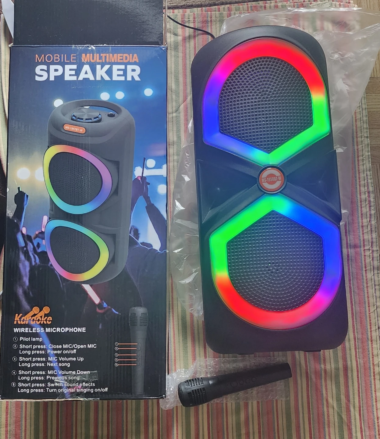Mobile Multimedia Speaker with Wireless Microphone