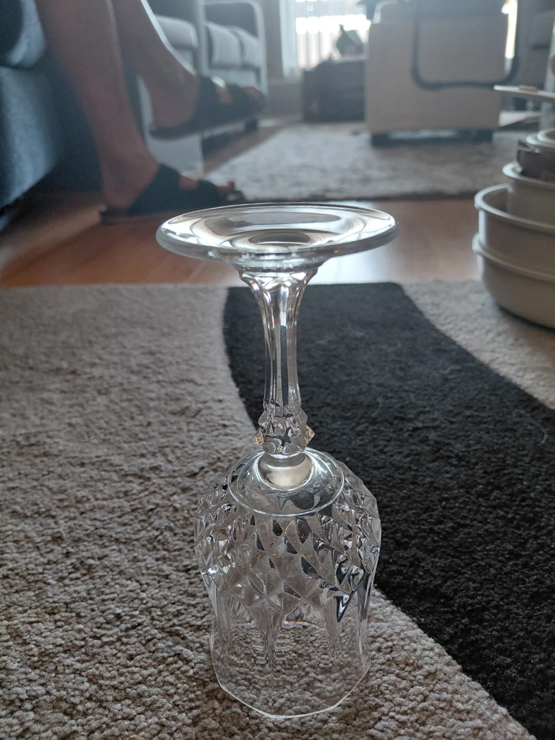 8 Crystal Cut Wine Glasses