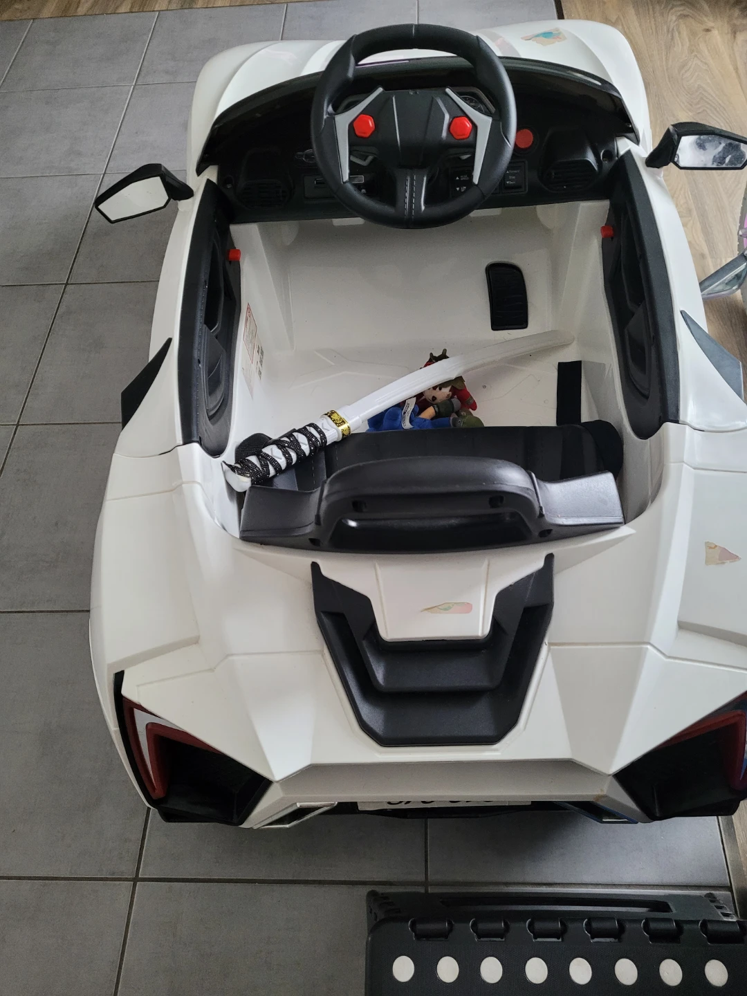 White Ride-On Electric Toy Car - photo 2