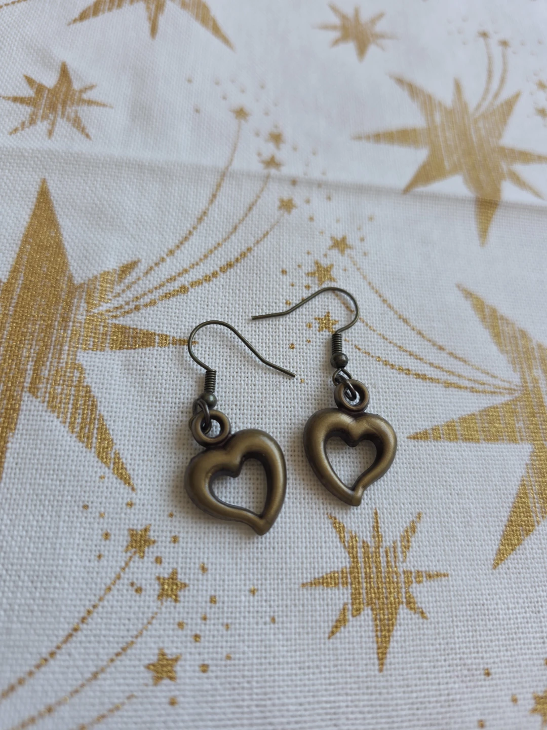 Bronze Heart & Leaf Charm Earrings - photo 2