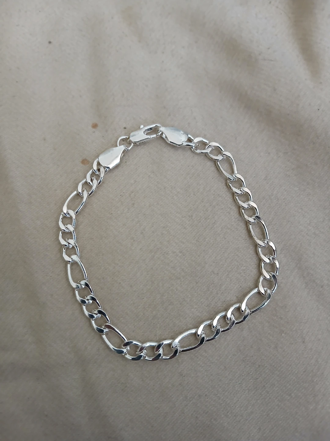 925 Silver Figaro Chain Bracelet