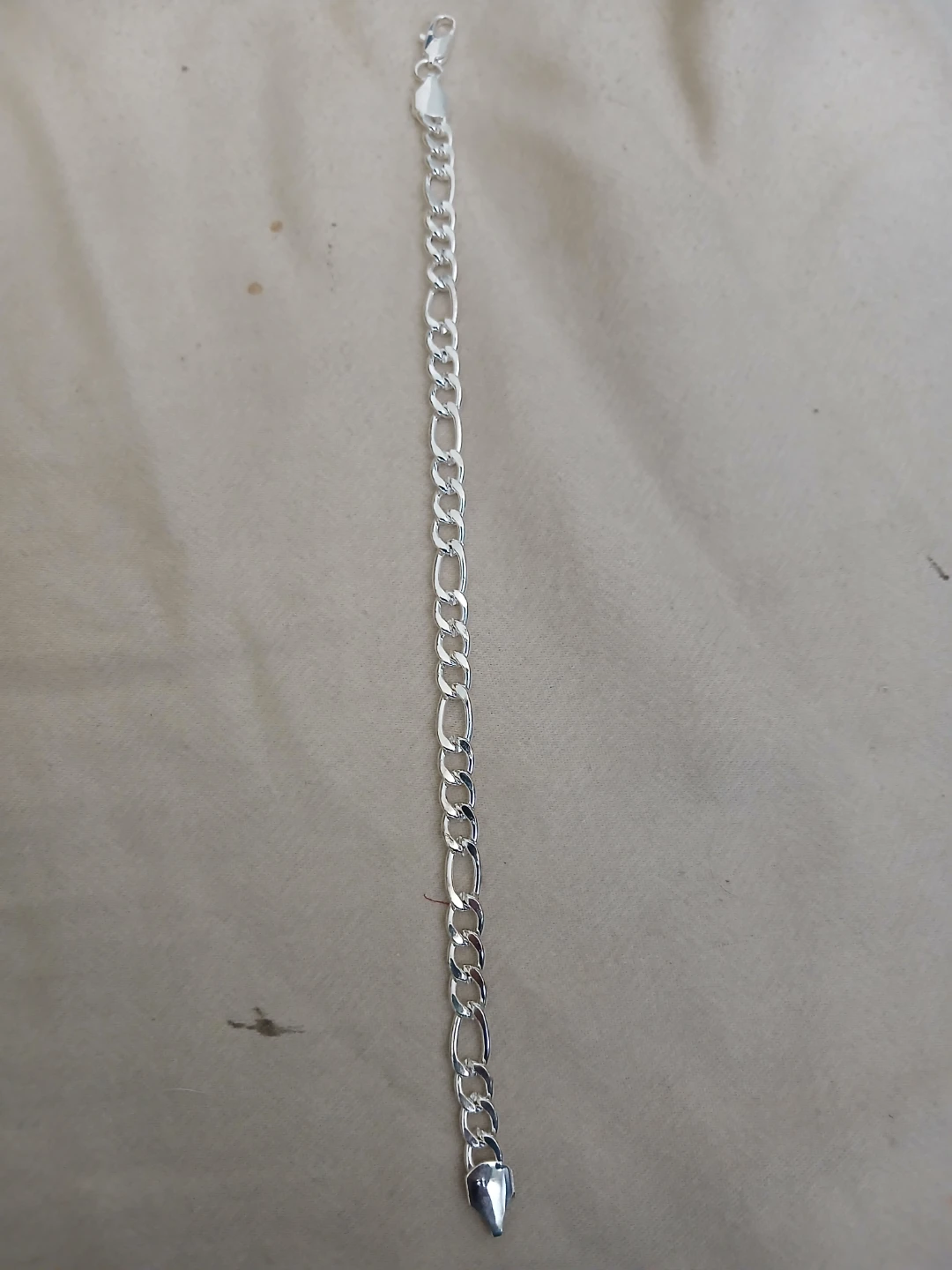 925 Silver Figaro Chain Bracelet - photo 4