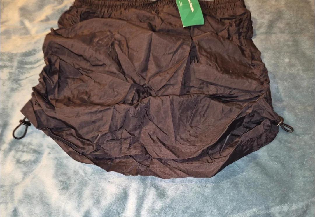 Black Nylon Drawstring Shorts