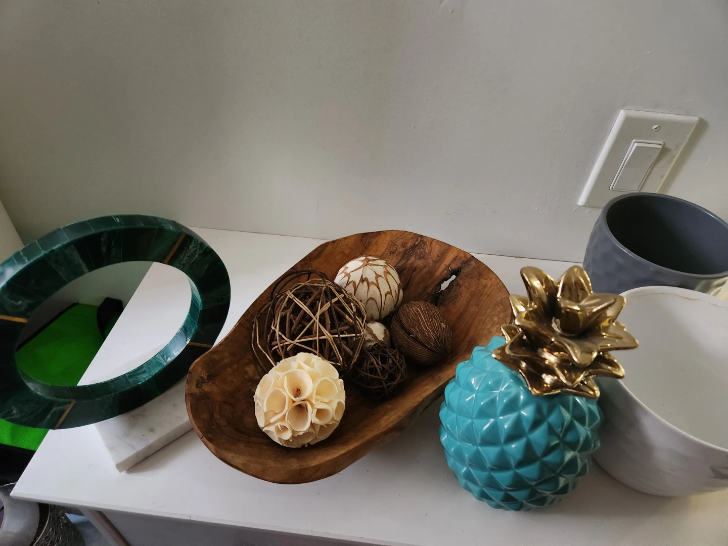 Take all Decorative Bowl with Orbs and Pineapple Figurine