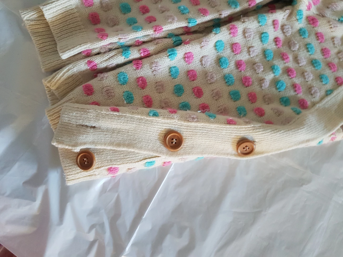 Small Cream Polka Dot Cardigan