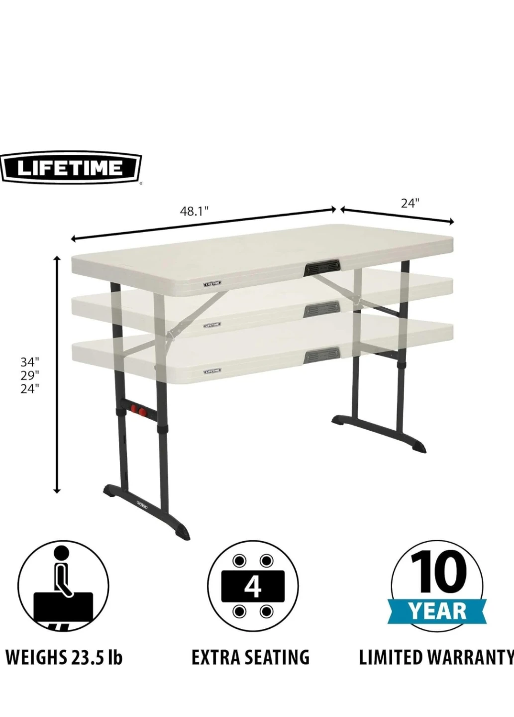 Lifetime 48" Folding Table - photo 2