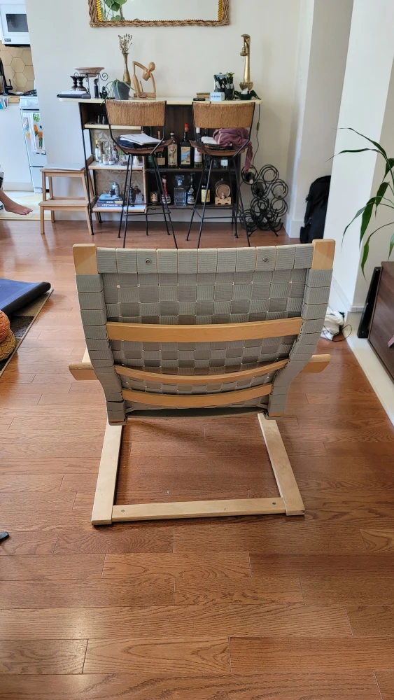 IKEA Poäng Armchair and Ottoman - Brown Leather - photo 3