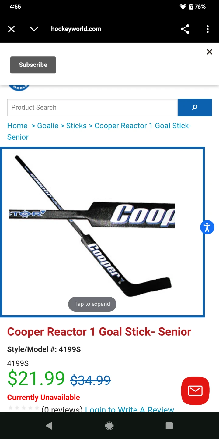 Cooper Reactor 1 Goal Stick - Senior Hockey Stick🏆 - photo 3