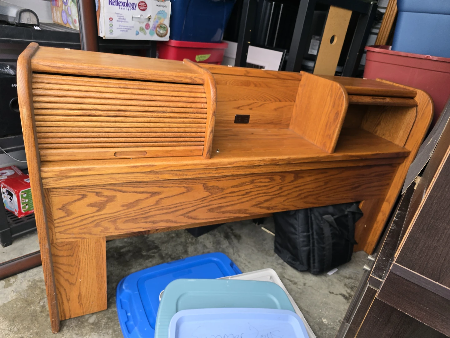 Oak Roll queen size headboard