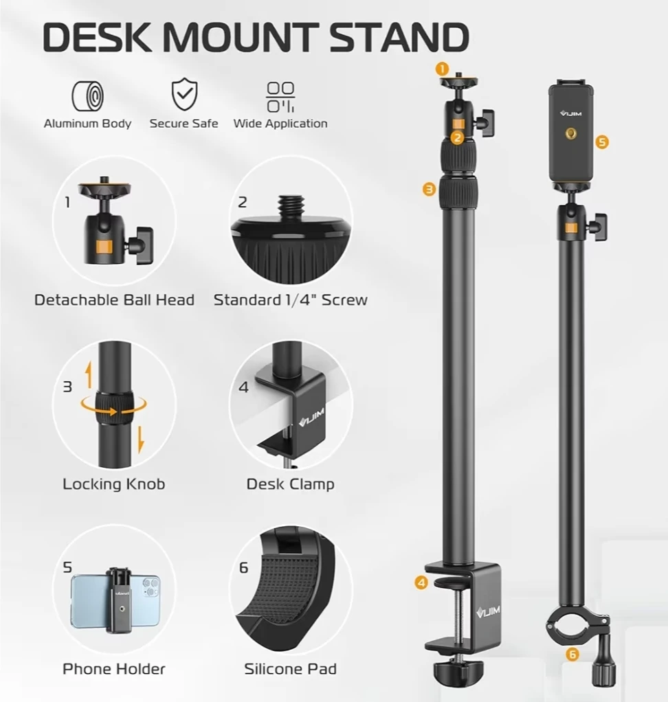 VLIM L502 Desk Mount Stand with Detachable Ball Head - photo 5