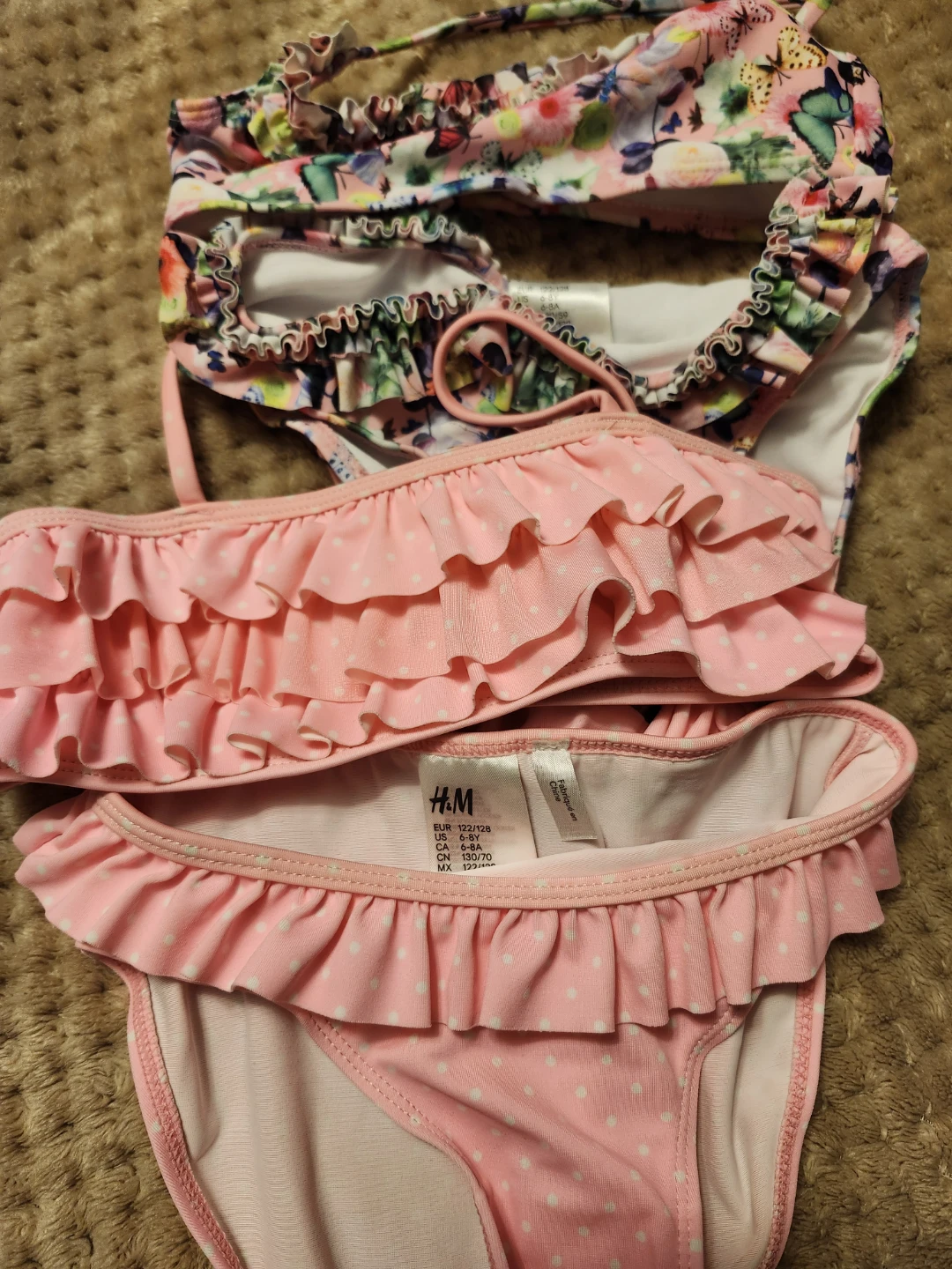H&M Girls Swimsuit Set - size 6-8 yr