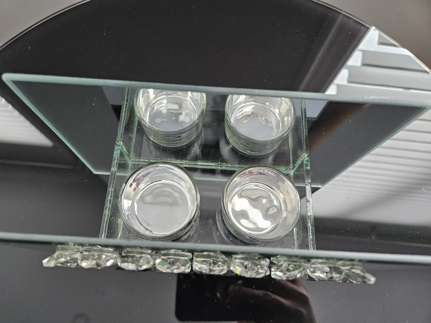 Mirrored Glass Tea Light Holder - photo 2