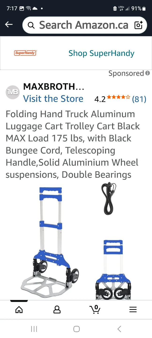 Folding Hand Truck Aluminum Luggage Cart - photo 4